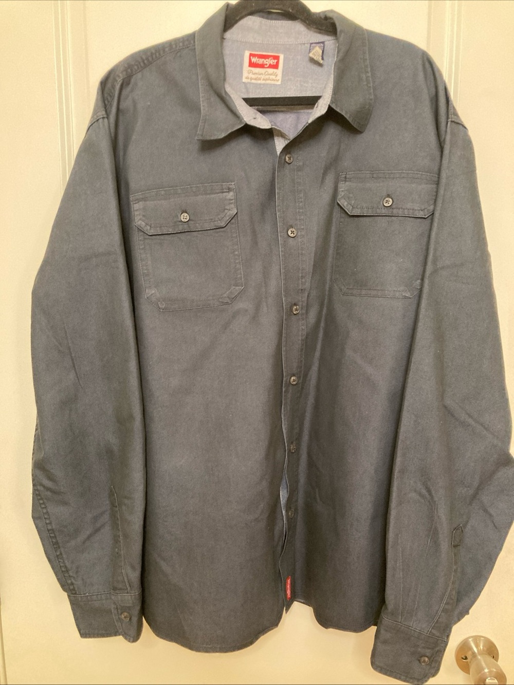 Wrangler Premium Quality Long Sleeve Button Up Shirt Mens Size 3XL Workwear